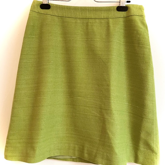 Vintage lime green silk/cotton mini skirt - Picture 1 of 4